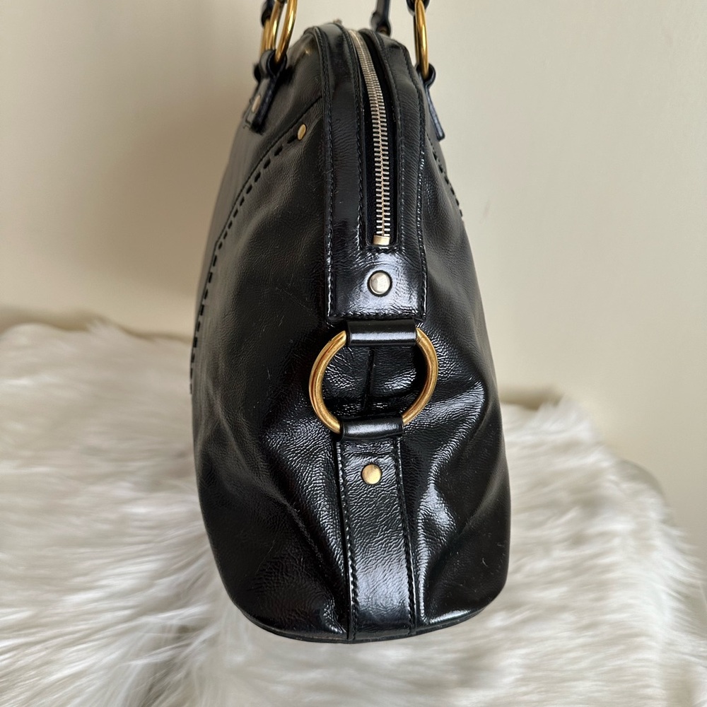 Yves Saint Laurent Black Shoulder Bag with Gold Accents - Picture 11 of 15